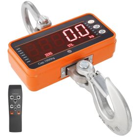 Digital Crane Scale, 2200 lbs/1000 kg, Industrial Heavy Duty Hanging Scale with Remote Control, Cast Aluminum Case & LED Screen